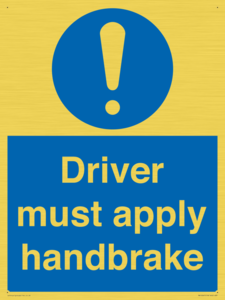 Driver must apply handbrake